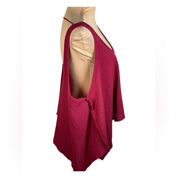 Free People Sing La La Handkerchief Tank Gone Gogi (burgundy) Size S - Picture 5 of 12